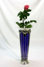 English Silver Plated Vase with Blue Glass Liner | Ref. no. 01335 single | Regent Antiques